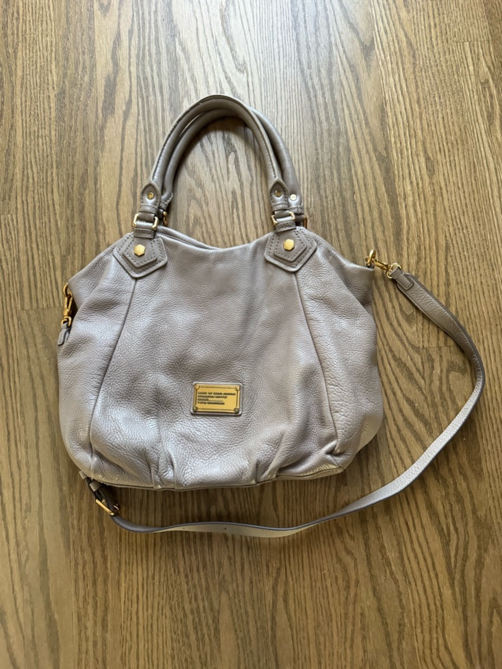 Marc by Marc Jacobs Pebbled Leather Satchel in Light Taupe